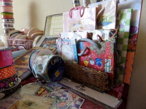 WRAP IT UP WITH LOTS OF RIBBON, GIFT BAGS, GREETING CARDS, TISSUE PAPER