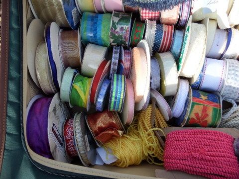 SUITCASE FULL OF RIBBON AND TRIMS