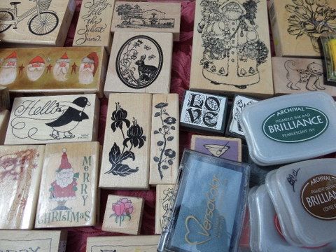 STAMPEDE  OVER 120 STAMPS, INK PADS, SOME NEW IN PACKAGE, PAPER/CARDSTOCK                                      