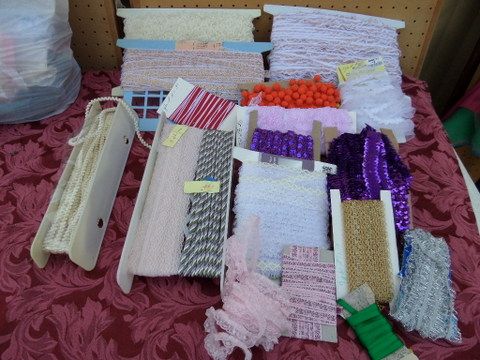 DECORATIVE TRIMS, RICK RACK, LACE, GIMP AND RIBBON