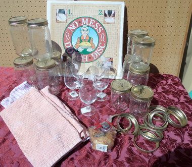 EASY DOUGH ROLL OUT DISC, KERR CANNING JARS, AND NEW STEMWARE