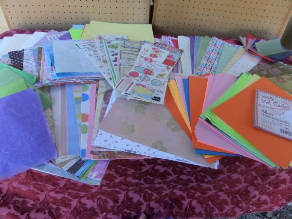 SCRAPBOOKING  LOADS OF PAPER  12 X 12 PAPER/CARDSTOCK, AND OTHER SIZES, STICKERS