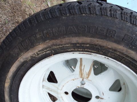 TWO MOUNTED 13 TIRES AND WHEELS FOR UTILITY TRAILER