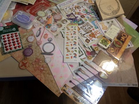 SCRAP BOOKING SUPPLIES, PAPER, SCISSORS, STAMPS AND STORAGE