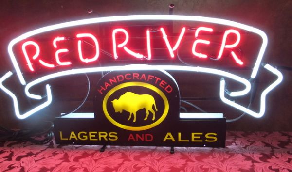 NEAT RED RIVER NEON SIGN WITH TWO CHOICES OF SIGNAGE