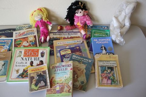 SELECTION OF CHILDREN'S BOOKS,  NEW RAG DOLL BUNNY, TY DOLL AND MORE