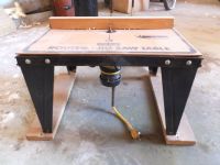 ROUTER TABLE 15" x 17  WITH ATTACHED ROCKWELL INTERNATIONAL ROUTER