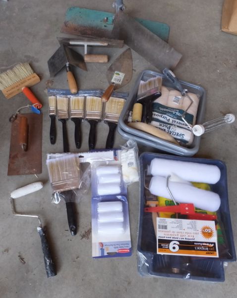 CEMENT WORK TOOLS AND PAINTING SUPPLIES