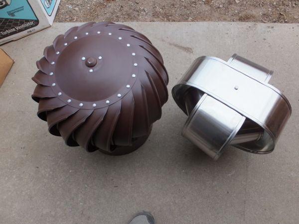 TWO METAL ROOF VENIiLATORS - STATIC AND TURBINE