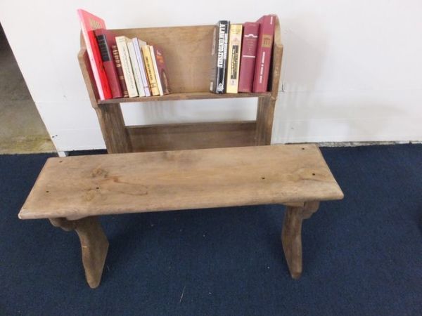 RUSTIC BENCH & BOOKCASE