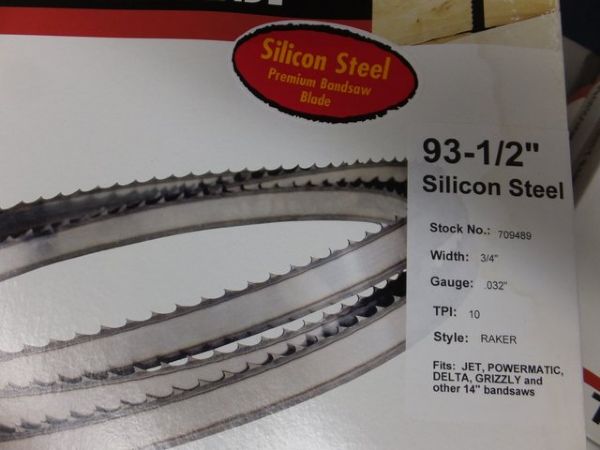 VARIOUS SIZES OF BANDSAW BLADES FOR 14 BANDSAWS