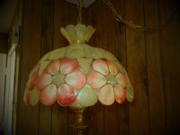 WHITE AND PINK FLORAL SWAG LAMP