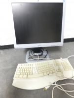 HP COMPUTER MONITOR WITH SWIVEL AND EXTENSION, MICROSOFT NATURAL KEYBOARD