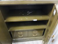 VINTAGE ALL METAL STORAGE CABINET WITH SHELVES AND FILE DRAWERS - RIGHT SIDE UNIT