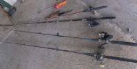 QUALITY FISHING POLES WITH FISHING LINE - GRADUATED SIZES SHORT TO LONG OR LONG TO SHORT RODS