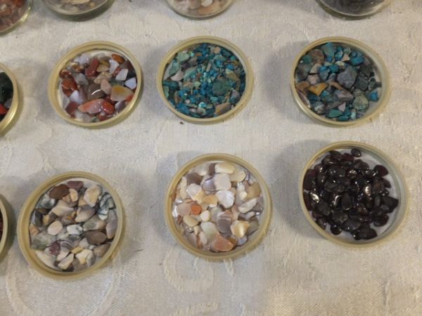 TUMBLE POLISHED ROCK COLLECTION AND SHARK TEETH