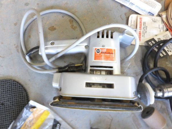 BLACK & DECKER SANDER, DRILL AND ACCESSORIES