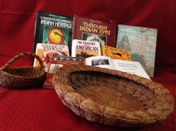 ANTIQUE NATIVE AMERICAN BASKETS AND BOOK COLLECTION