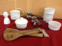 SOUFFLE DISHES, SAUCE WARMERS, POT POURRIE CROCK, BAMBOO UTENSILS & MORE