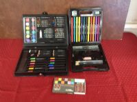 ART KITS WITH PASTElS, WATER COLORS, & PENCILS 