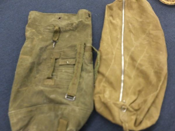 TWO MILITARY DUFFLE BAGS