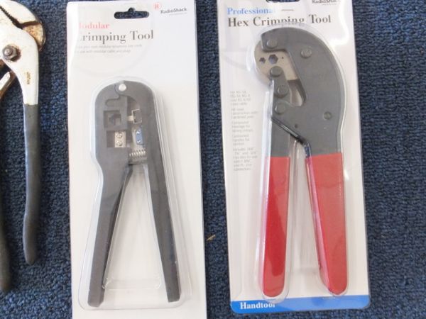 MORE THAN JUST PLAIN OLD SCREWDRIVERS IN THIS LOT, PLUS CHISELS, PLIERS & CRIMPING TOOLS