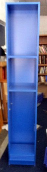 TALL BLUE BOOK SHELF (OR  OTHER NEAT STORAGE)