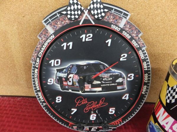 EARNHARDT CLOCK AND OTHER NASCAR ITEMS