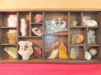 LAPIDARY ROCKS & SLABS IN CURIO BOX