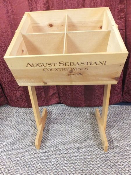 AUGUST SEBASTIANI WINE BOX STAND