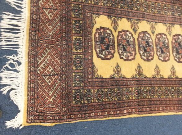 BLACK WITH TANS PERSIAN HANDMADE HALL RUG