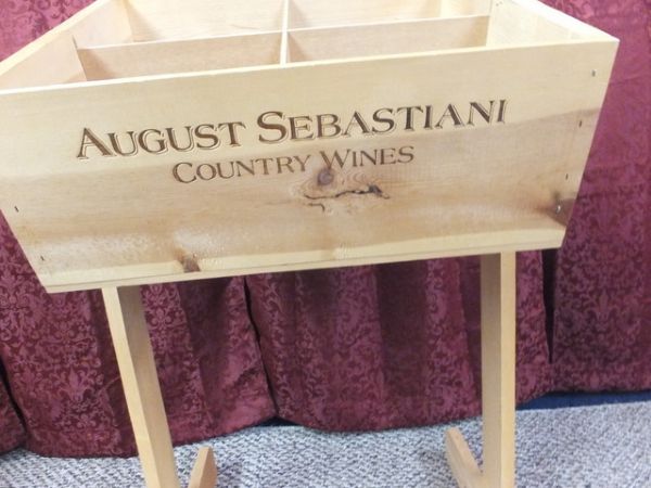 AUGUST SEBASTIANI WINE BOX STAND