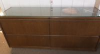 FOUR DRAWER LATERAL FILE CABINET WITH SEPARATE GLASS TOP
