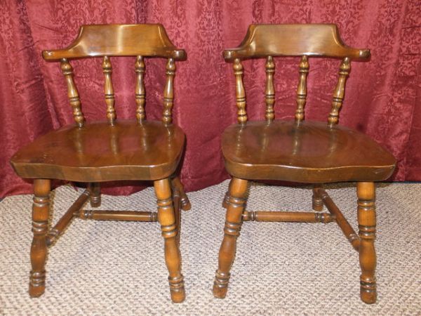 VINTAGE FRUITWOOD CHAIRS-TWO