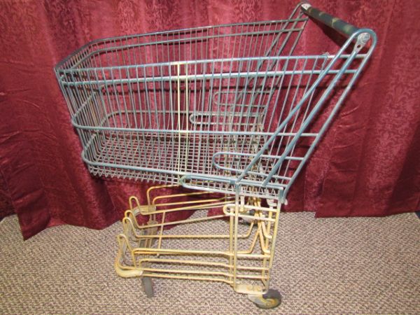 VINTAGE METAL GROCERY CART