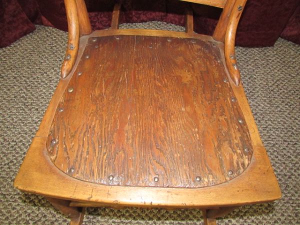 ANTIQUE SPINDLE & PRESSED BACK ROCKING CHAIR