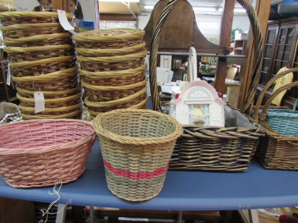 HUGE LOT OF BASKETS OF MANY TYPES