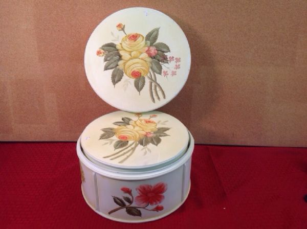 LOVELY PAINTED SET OF REPRODUCTION STACKING HAT BOXES