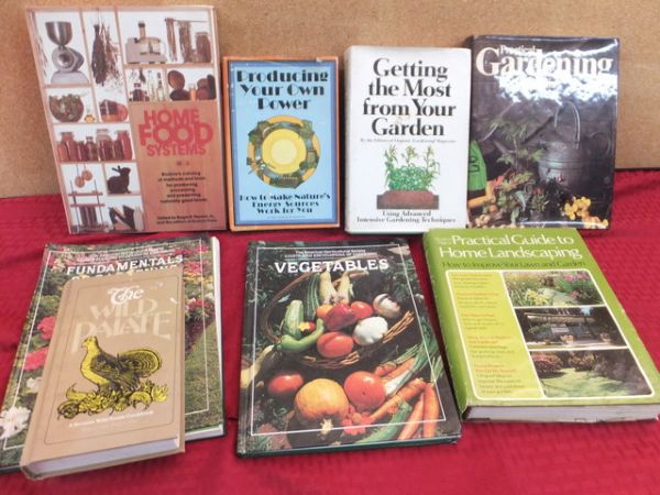 EIGHT GARDENING AND SELF-SUFFICIENCY BOOKS.