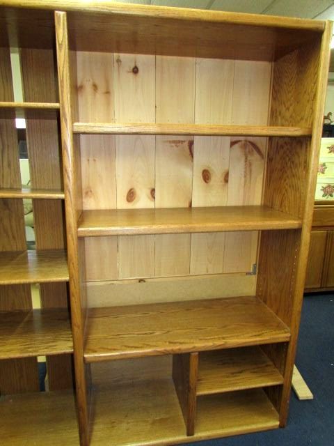 Lot Detail Quality Oak Veneer Shelving Unit 1837