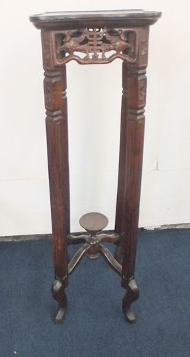 ANTIQUE HAND CARVED PLANT STAND