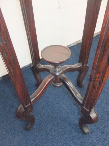 ANTIQUE HAND CARVED PLANT STAND