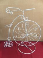 WROUGHT IRON BIG-WHEEL BICYCLE PLANT STAND