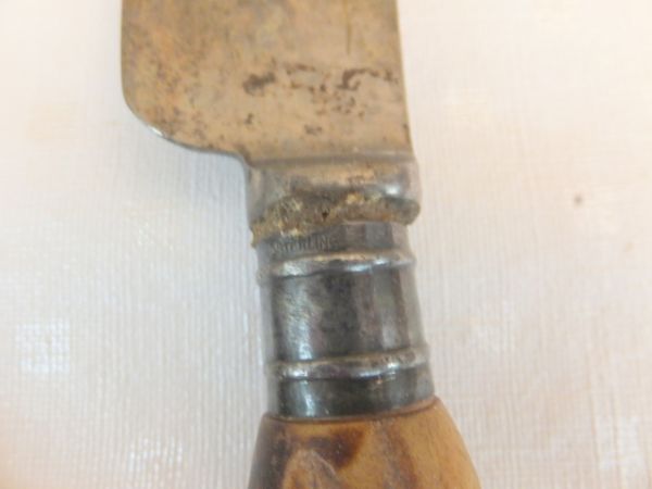 OLD ANTLER HANDLE CARVING SET WITH STERLING TRIM