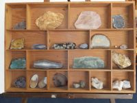 CURIO CABINET WITH QUALITY SLABS, & ROCK SPECIMENS