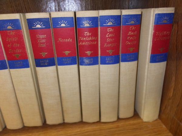 ZANE GREY VINTAGE 33-VOLUME SET, BOOKCASE & MORE!