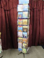 ANTIQUE BRONZE FINISH CARD RACK & 100S OF CARDS