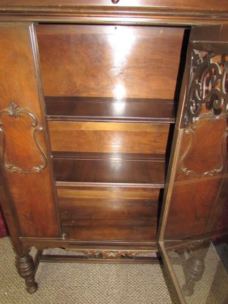 ANTIQUE GLASS FRONT CHINA CABINET