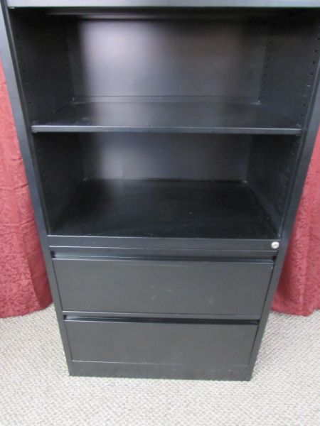 METAL FILE CAB & BOOKCASE - GOOD QUALITY