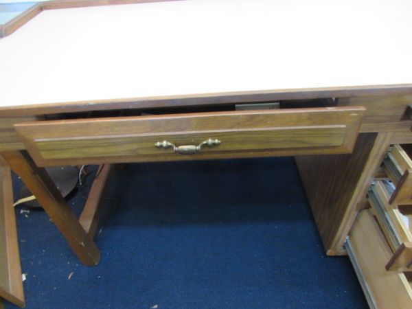 SECRETARIAL DESK WOOD OVER PLYWOOD & FORMICA TOP